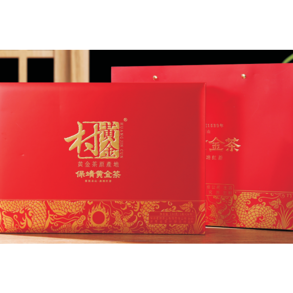 Baojing Golden Tea · Dragon & Phoenix Auspicious Harmony · Square Black Tea Gift Box